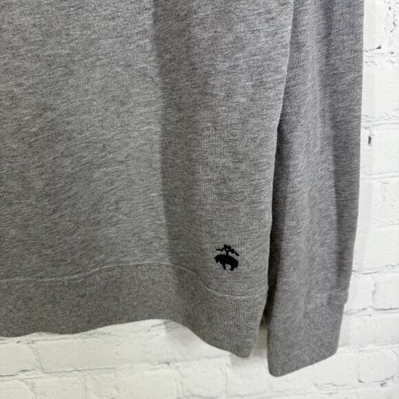 Vintage Brooks Brothers Pull Over Men Medium Gray Preppy Minimalist Cotton Cozy - Picture 6 of 10